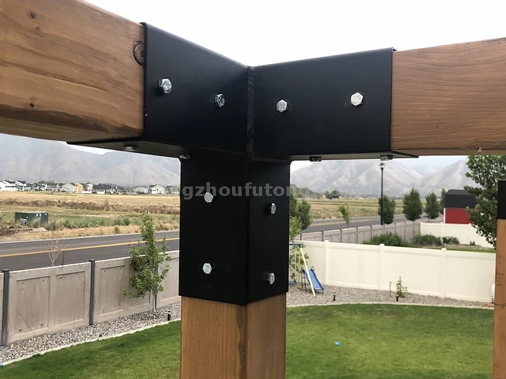 Outdoor DIY Pergola Lumber Dach Connect 3 Way 5 Arm Holz Rahmen Pergola Kit Basishalterung