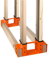 Brennholz-Protokoll-Speicher-Rack-Halterkit mit Schrauben, Kamin-Holzspeicherhalter. Pulverbeschichteter Hochleistungsstahl und einstellbar auf jede Länge, um Indoor / Outdoor, Orange