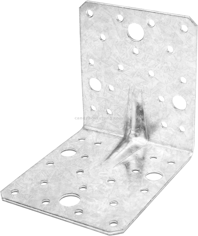 4 Packungen 4 Zoll Stahl L Winkelhalterungen 90 Grad Schwere Eckstreben mit Verstärkungsrippe Design Gelenkverbinder für Holzregale, Möbel, Bauholz, 2 mm Dicke, max Last 110 lb